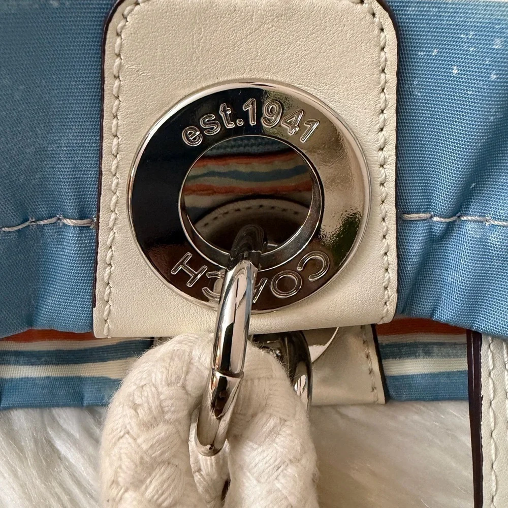 Coach Multicolor Striped Tote Bag